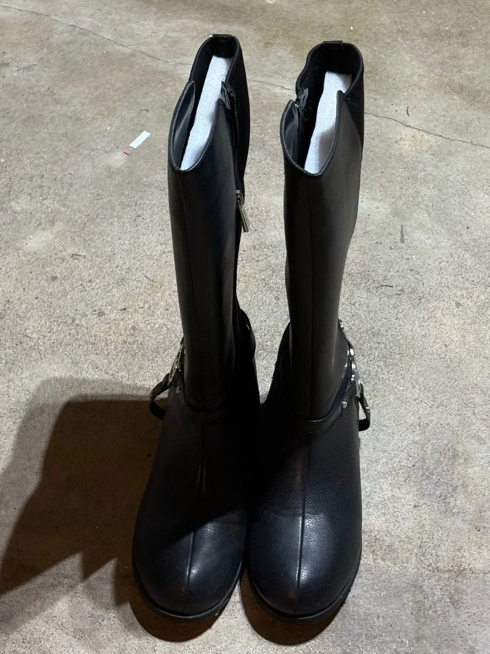Michael Kors Kids Black Tall MK Logo Riding Boots